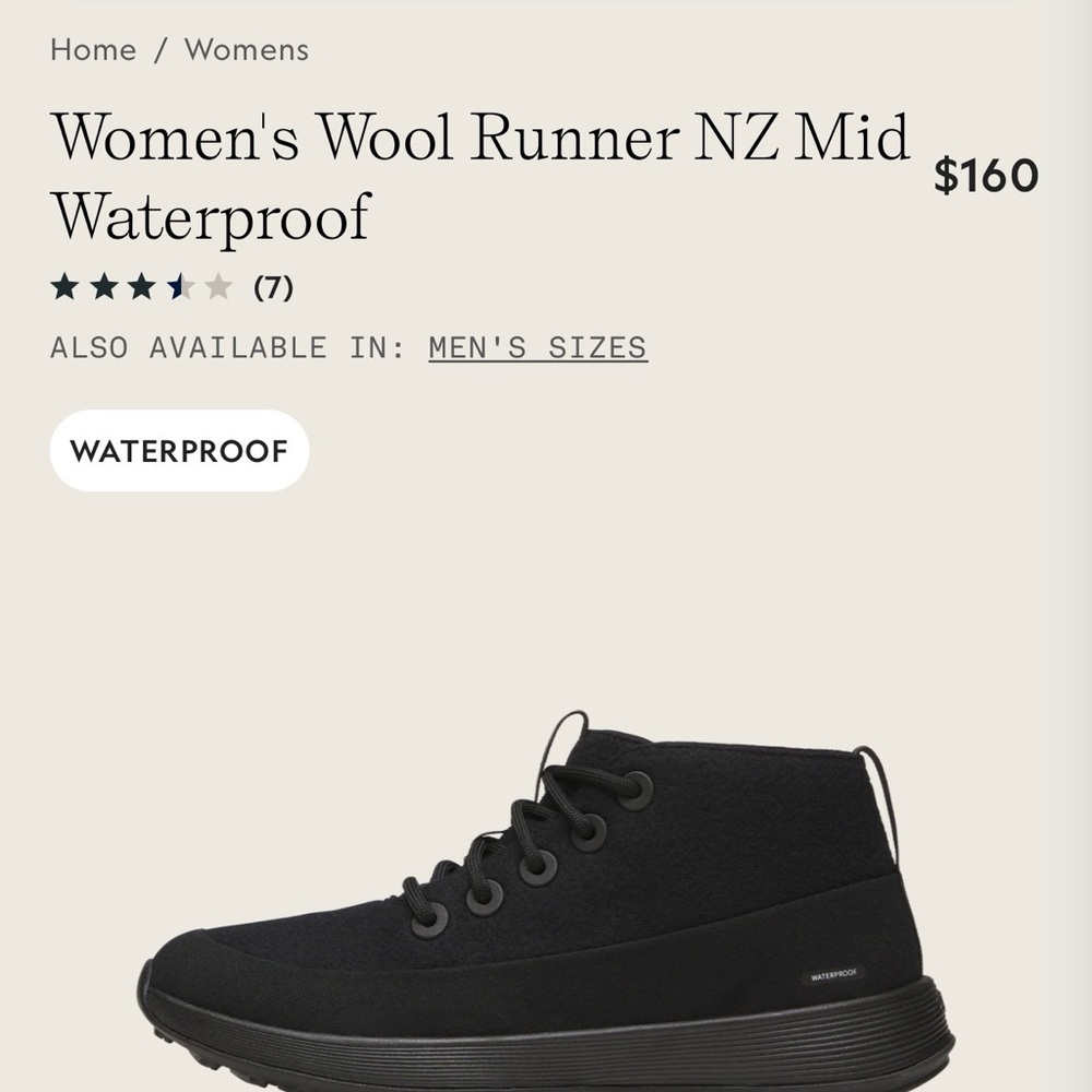 Allbirds Women's Black Wool Waterproof Boots